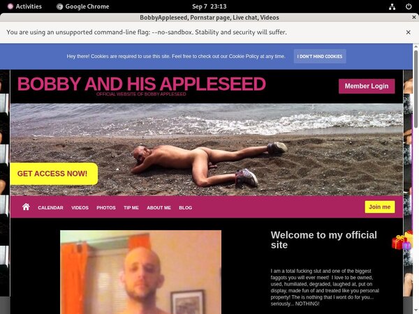 Bobbyappleseed.modelcentro.com 1 Day Trial