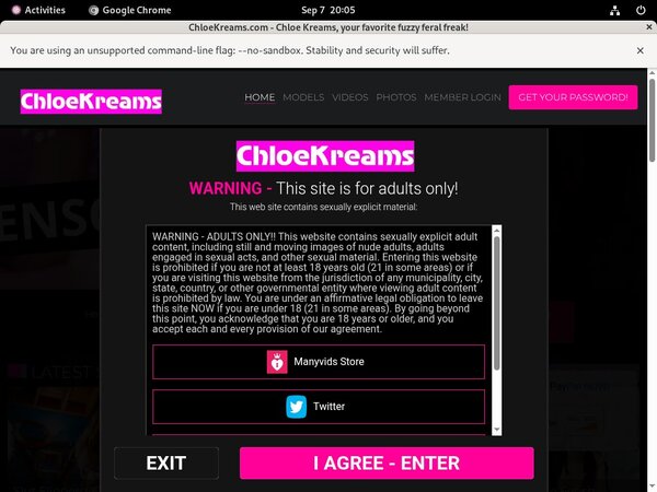Chloekreams Sign Up
