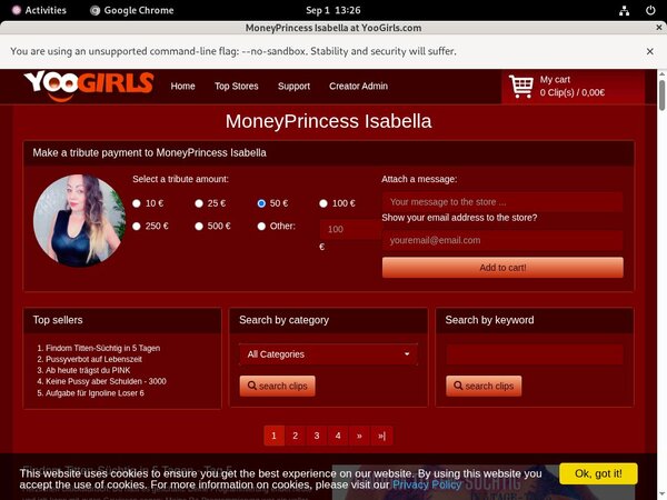 Moneyprincess Isabell Wire Payment